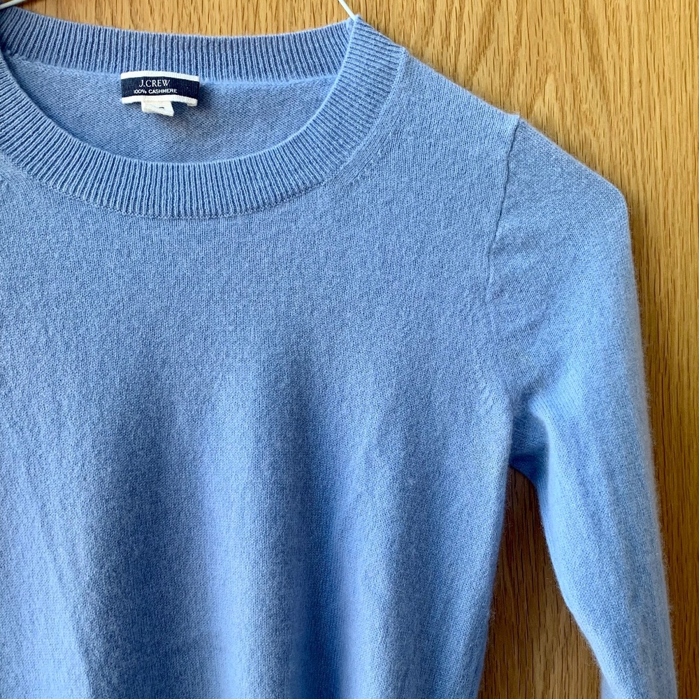 J. Crew 100% Cashmere Sweater, Baby Blue XS